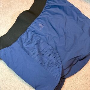 adidas Women’s Blue Athletic Shorts with Black Waistband